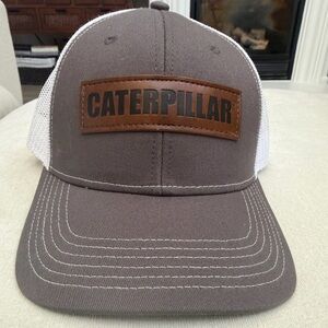 Caterpillar Brown and White Mesh Patch Cap